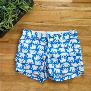 Lilly Pulitzer Blue White Elephant Callahan Shorts